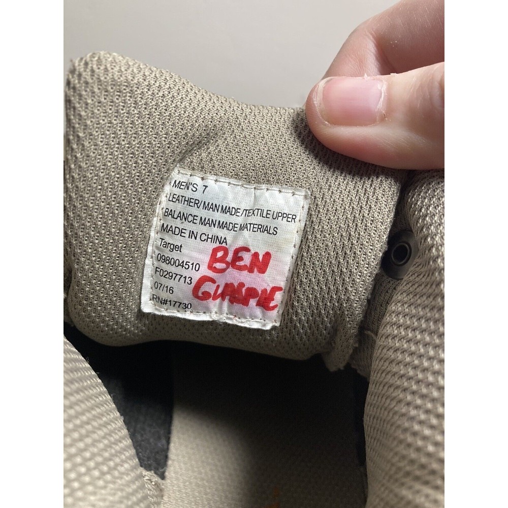 Merona Mens Size 7 Brown Suede Hiking Lace Up  Ankle Boots - Picture 4 of 5